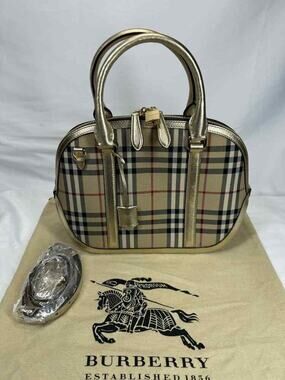 Burberry Horseferry Check Canvas Leather Small Orchard Bowling Bag SPB-TS 358665
